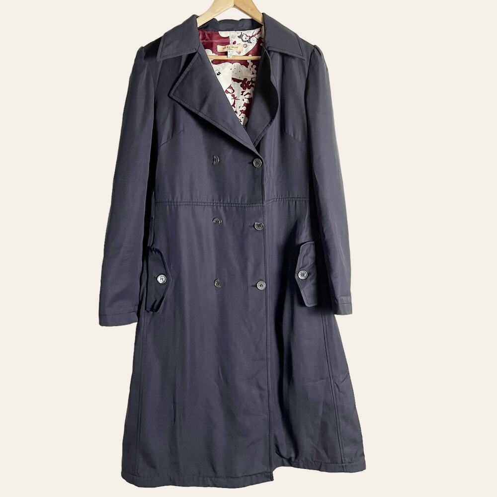 See by Chloe Vintage Y2K Black Double Breasted A-Line Trench Coat Size 10